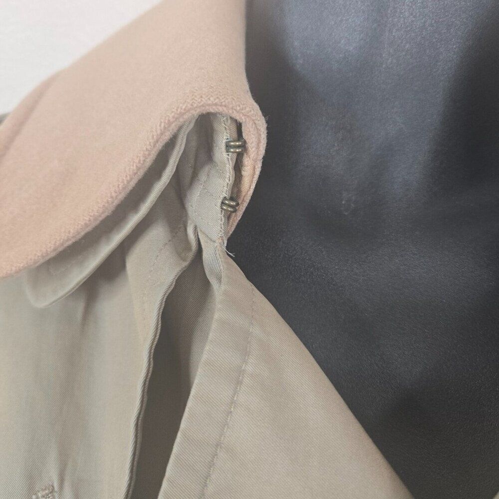 Burberrys Vintage Kensington Belted Trench Coat Womens 10 Khaki Nova Wool Lined - Picture 3 of 16